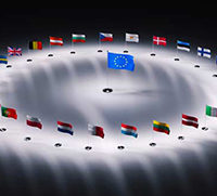 European union flags