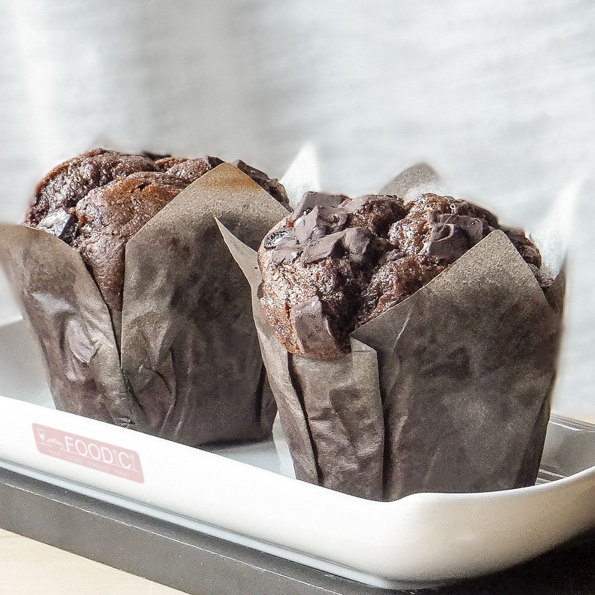 Muffin di cioccolato con cuore fondente
