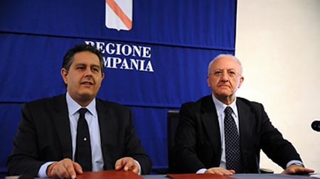 Giovanni Toti e Vincenzo De Luca, foto Massimo Pica