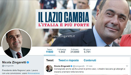 Tweet di Zingaretti