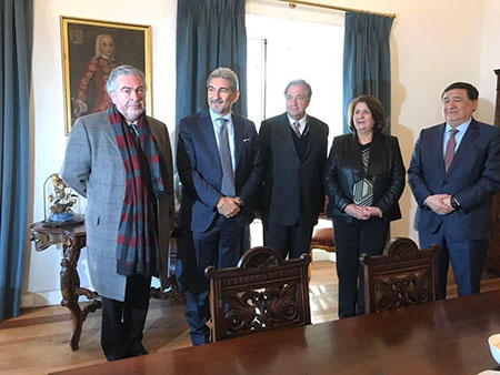 Il Presidente Cattaneo con la Governatrice della Provincia di Cachapoal, i vertici di Eurochile e il Rettore dell’Università di O’Higgins
