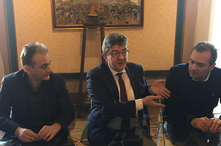 Carmine Piscopo, Jean-Luc Mélenchon e Luigi de Magistris