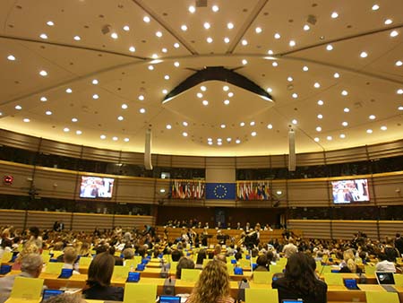 European Parliament Brussels Plenary Chamber