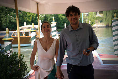 Cristiana Dell'Anna con il marito Emanuele Scamardella_arrivo a Venezia 5 settembre 2018 ph Michele Pelosio