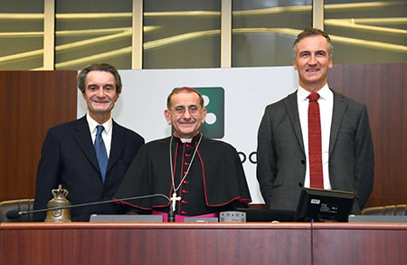 Attilio Fontana, Mario Delpini e Alessandro Fermi 