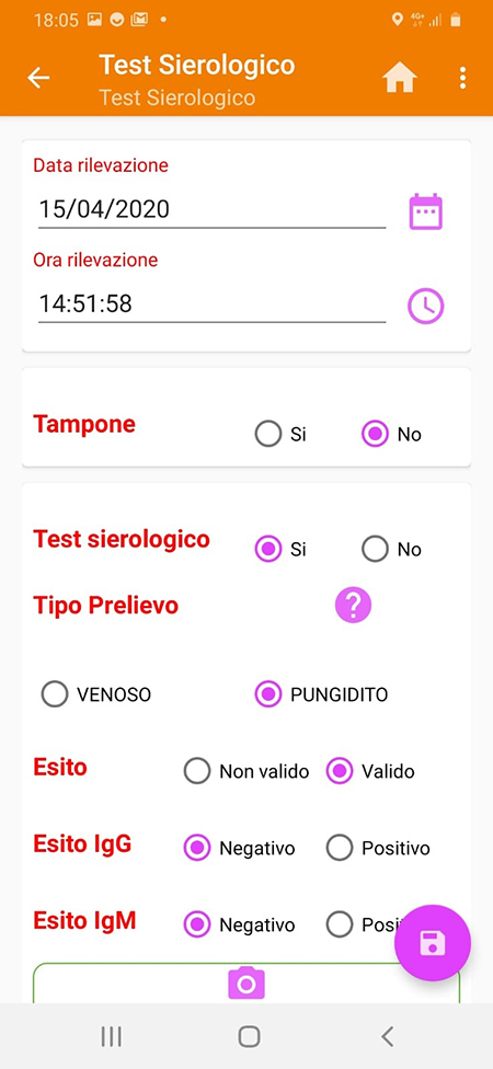 Toscana app test sierologico