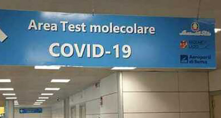 Coronavirus, area test molecolare aeroporto Fiumicino