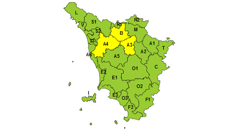 Toscana codice giallo 16 novembre 2020