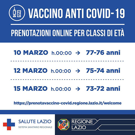 Vaccini anti-Covid Lazio over 70