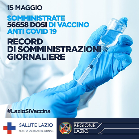 Vaccini Covid Lazio, nuovo record dosi: 56658 somministrazioni