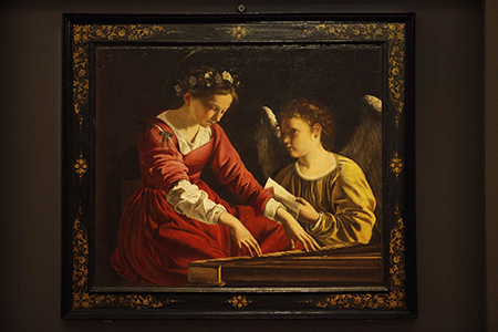 Santa Cecilia che suona la spinetta e un angelo Orazio Lomi Gentileschi
