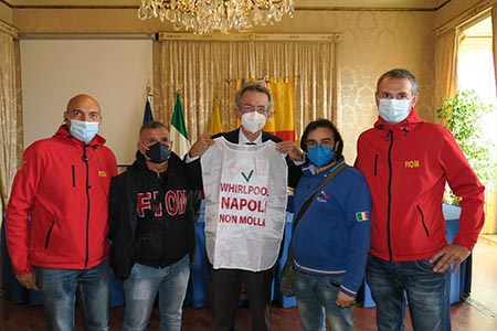 Manfredi riceve lavoratori Whirpool Napoli e sindacati CGIL, CISL e UIL