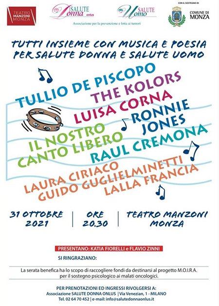 Serata concerto benefico al Teatro Manzoni di Monza