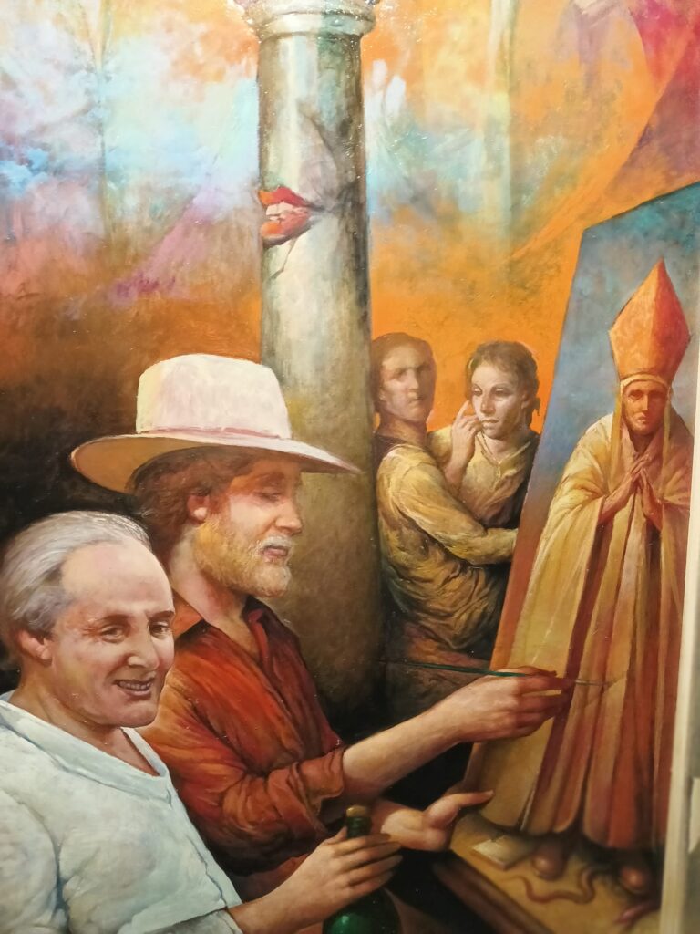 La sera che eleggemmo il Papa Antonio I – Dedicato ad Antonio Sapone, olio su tela, cm.60x100