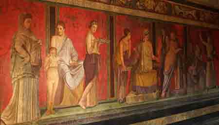 Pompei - Villa Misteri Affreschi Triclinio