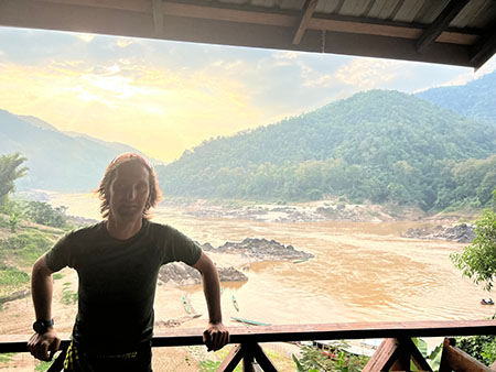 Oliviero Alotto sul fiume Mekong