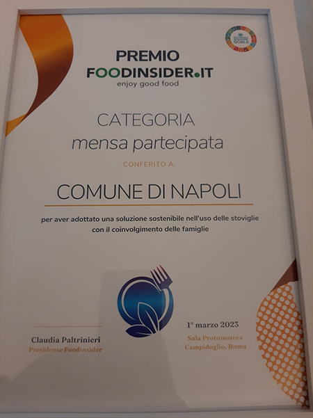 Premio Foodinsider al Comune di Napoli